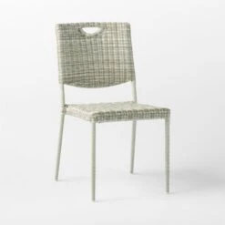 Nino Ivory Rattan Stacking Outdoor Dining Chair -Nesto Store NinoDiningChair3QSSS23