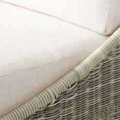 Nino Ivory Rattan Outdoor Lounge Chair With Ivory Boucle Sunbrella® Cushions -Nesto Store NinoLoungeChairAVSSS23