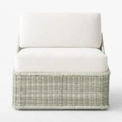 Nino Ivory Rattan Outdoor Lounge Chair With Ivory Boucle Sunbrella® Cushions -Nesto Store NinoLoungeChairSOSSS23