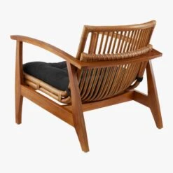 Noelie Rattan Lounge Chair With Black Cushion -Nesto Store NoelieChair3QBS18