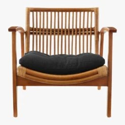 Noelie Rattan Lounge Chair With Black Cushion -Nesto Store NoelieChairS18
