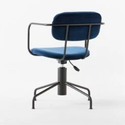 Nyle Navy Blue Velvet Office Chair -Nesto Store NyleNavyVlvtChair3QBSSS23