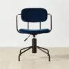 Nyle Navy Blue Velvet Office Chair -Nesto Store NyleNavyVlvtChairSHS23