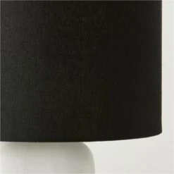 Octavio White Ceramic Table Lamp With Black Shade 11 Octavio White Ceramic Table Lamp With Black Shade -Nesto Store OctavioModCrmcTableLampAV2SHS23