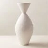 Olpe Ribbed White Terracotta Vase -Nesto Store OlpeWhiteRibbedVaseSHF23