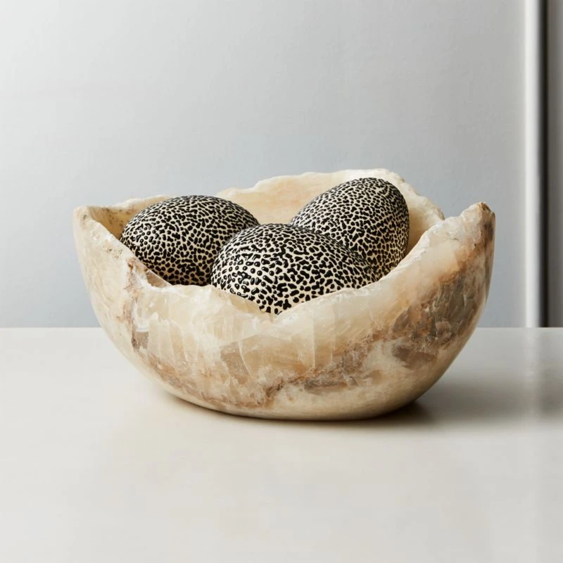 Onyx Raw Edge Stone Bowl 11 Onyx Raw Edge Stone Bowl - Image 9