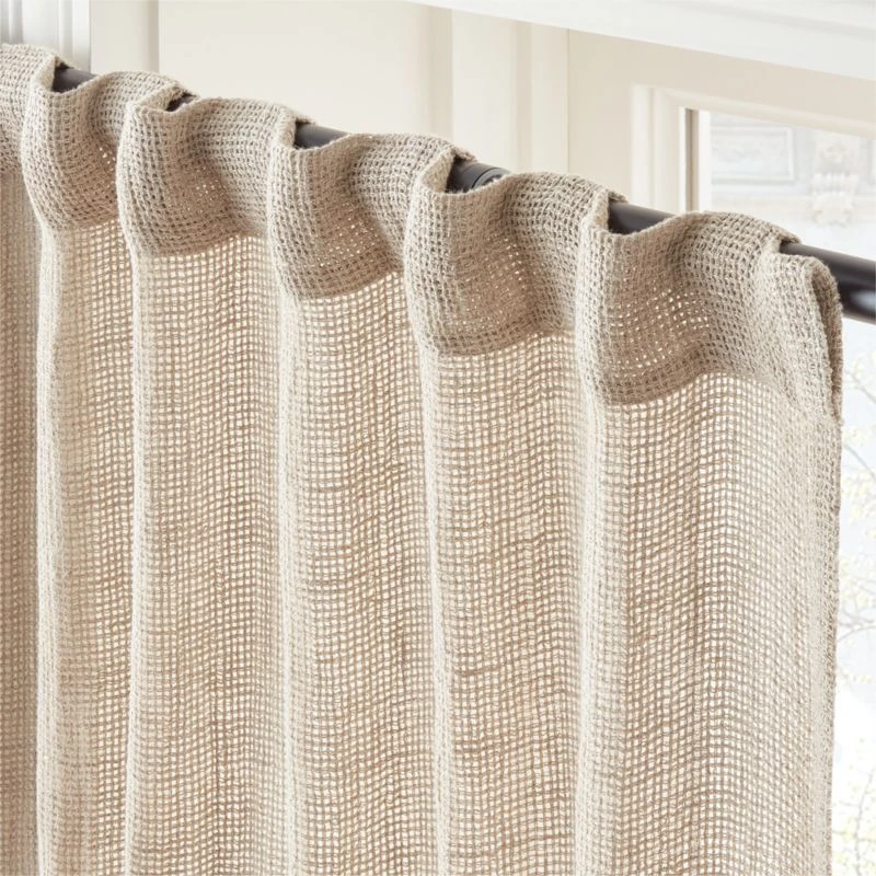 Flax Linen Openweave Window Curtain Panel 48''x84'' 6 Flax Linen Openweave Window Curtain Panel 48''x84'' - Image 4