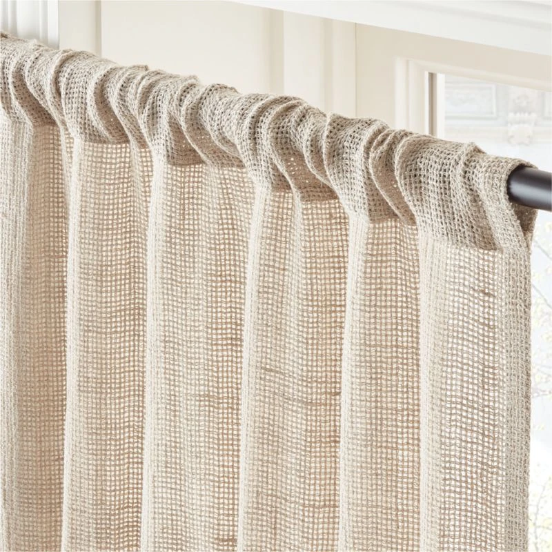 Flax Linen Openweave Window Curtain Panel 48''x84'' 5 Flax Linen Openweave Window Curtain Panel 48''x84'' - Image 3