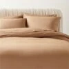 Organic Cotton Percale 400 Thread Count Sepia Duvet Cover And Pillow Shams -Nesto Store OrgCtPrcl400TCSpFQDvtCvrSHS23