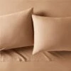 Organic Cotton Percale 400 Thread Count Sepia Sheet Set And Pillowcases -Nesto Store OrgCtnPrcl400TCSpQSheetSSHS23