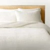 Stitched Organic Cotton Sateen Ivory Quilt And Pillow Shams -Nesto Store OrgCtnStnStchIvryFQQltSHF23