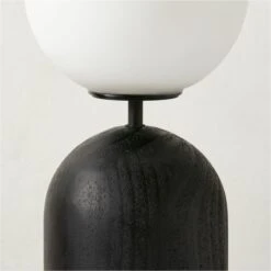 Ori Globe Table Lamp With Black Wood Base -Nesto Store OriBlkdWoodTableLampAVSHF23