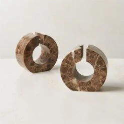 Orla Brown Marble Taper Candle Holder 9 Orla Brown Marble Taper Candle Holder -Nesto Store OrlaMarbleTaperHolderAV3SHF23