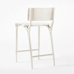 Oro Polished Silver Counter Stool Set Of 4 -Nesto Store OroPlshdSlvrCounterStool3QBSSS22