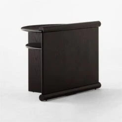 Osoppo Black Ebonized Ash Wood Nightstand -Nesto Store OsoppoBlackNightstand3QBSSF22