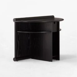 Osoppo Black Ebonized Ash Wood Nightstand -Nesto Store OsoppoBlackNightstand3QSSF22