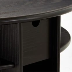 Osoppo Black Ebonized Ash Wood Nightstand -Nesto Store OsoppoBlackNightstandAVSSF22