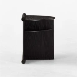 Osoppo Black Ebonized Ash Wood Nightstand -Nesto Store OsoppoBlackNightstandSDSSF22