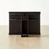Osoppo Black Ebonized Ash Wood Nightstand -Nesto Store OsoppoBlackNightstandSHF22