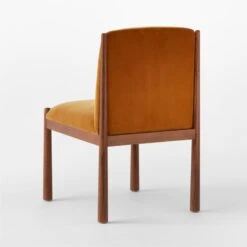 Paglia Rust Orange Velvet Dining Chair -Nesto Store PagliaRustVlvtDiningChr3QBSSS23