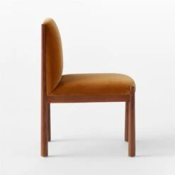 Paglia Rust Orange Velvet Dining Chair -Nesto Store PagliaRustVlvtDiningChrSDSSS23