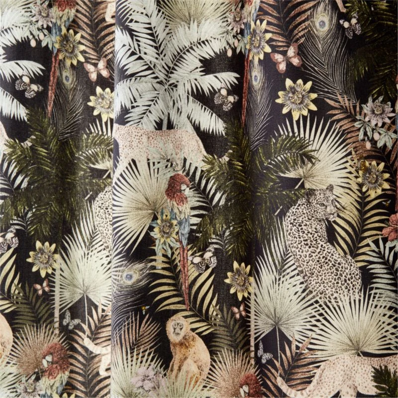 Palm Grove Jungle-Print Window Curtain Panel 48"x84" 6 Palm Grove Jungle-Print Window Curtain Panel 48"x84" - Image 4