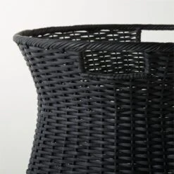 Palmer Black Wicker Storage Basket 7 Palmer Black Wicker Storage Basket -Nesto Store PalmerBlackTprdBasketAV2SHS23