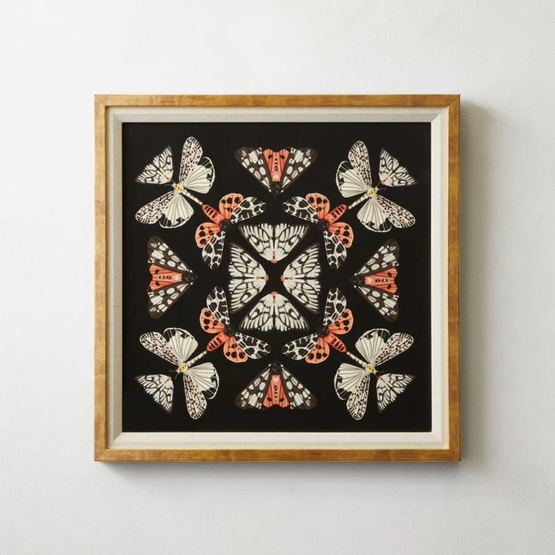 'Papillion' Framed Giclee Art Print 24"x24" 3 'Papillion' Framed Giclee Art Print 24"x24"