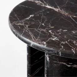 Pasar Round Black Marble Side Table -Nesto Store PasarBlkMblSideTableAVSSS23