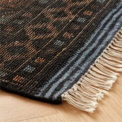 Pascala Morroccan Hand-Knotted Black Wool Area Rug 5'x8' 9 Pascala Morroccan Hand-Knotted Black Wool Area Rug 5'x8' -Nesto Store PascalaHdkdNZWlBlkRug8x10ROS23