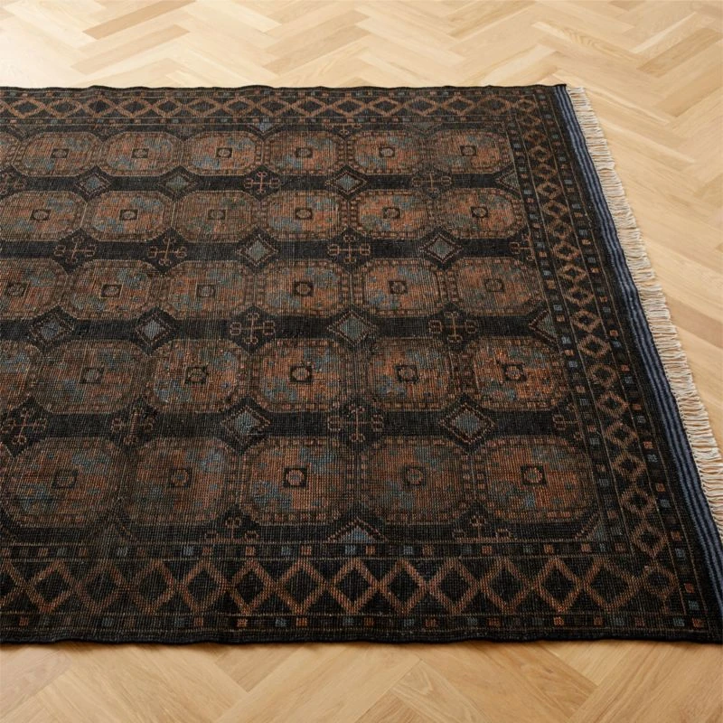 Pascala Morroccan Hand-Knotted Black Wool Area Rug 5'x8' 4 Pascala Morroccan Hand-Knotted Black Wool Area Rug 5'x8' - Image 2