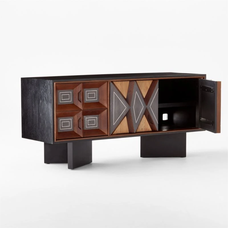 Paseo Carved Wood Media Console 7 Paseo Carved Wood Media Console - Image 5