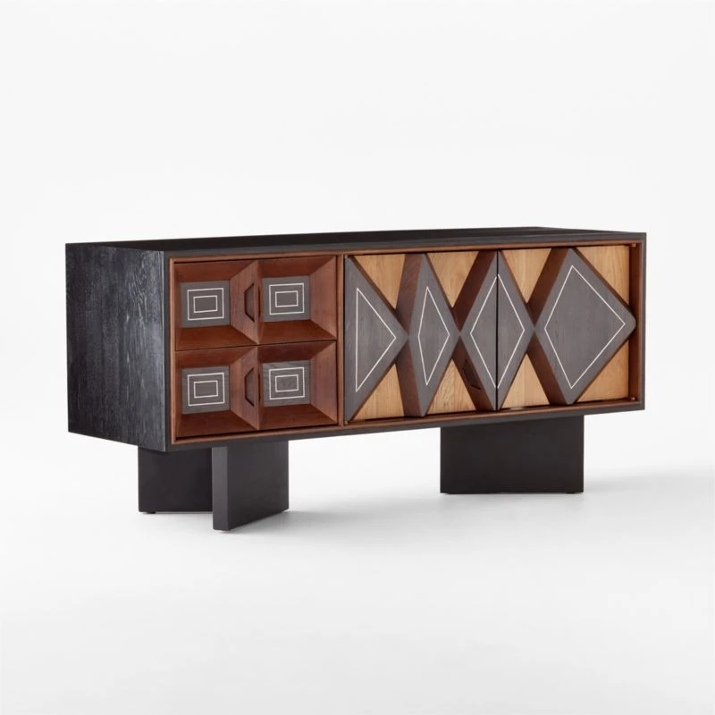 Paseo Carved Wood Media Console 6 Paseo Carved Wood Media Console - Image 4