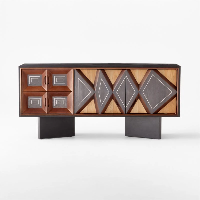 Paseo Carved Wood Media Console 5 Paseo Carved Wood Media Console - Image 3