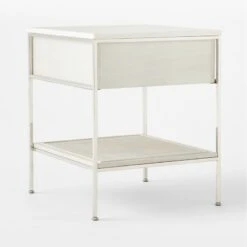 Connoisseur 2-Drawer White Oak Wood Nightstand With Marble Top Model 8714 -Nesto Store PaulMccobb8714WWCnNtstd3QBSSS22