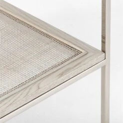 Connoisseur 2-Drawer White Oak Wood Nightstand With Marble Top Model 8714 -Nesto Store PaulMccobb8714WWCnNtstdAV2SSS22