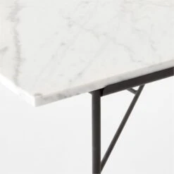 Pavilion Black Metal Outdoor Dining Table With Marble Top Model 6141 -Nesto Store Pavilion6141BkDnTbWMbTpAVSSS23