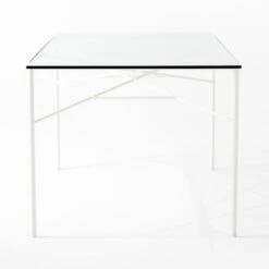 Pavilion Ivory Metal Outdoor Dining Table With Glass Top Model 6141 -Nesto Store Pavilion6141IvDnTbWGlsTpSDSSS22