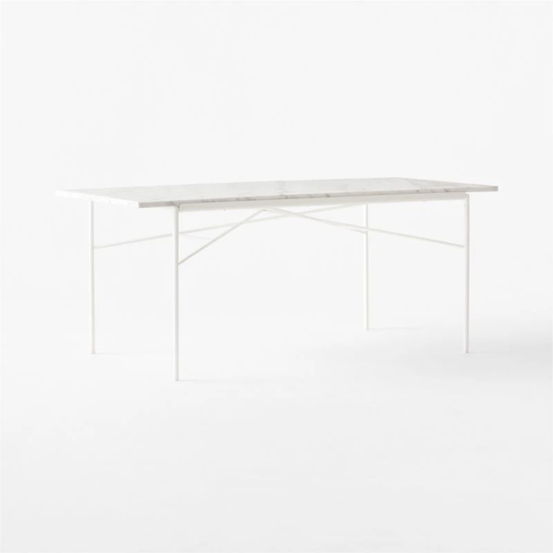 Pavilion Ivory Metal Outdoor Dining Table With Marble Top Model 6141 6 Pavilion Ivory Metal Outdoor Dining Table With Marble Top Model 6141 - Image 4