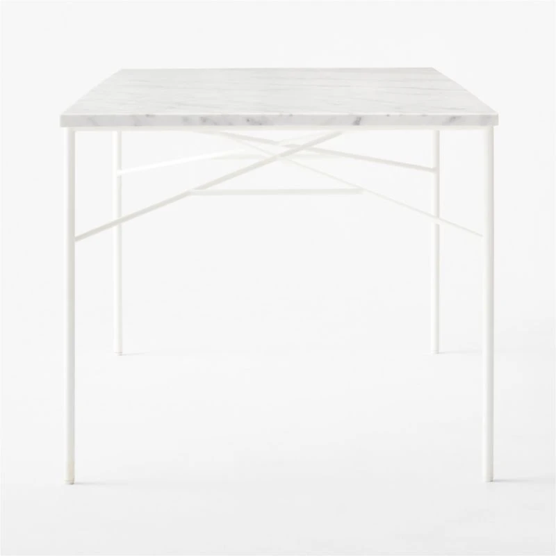 Pavilion Ivory Metal Outdoor Dining Table With Marble Top Model 6141 7 Pavilion Ivory Metal Outdoor Dining Table With Marble Top Model 6141 - Image 5