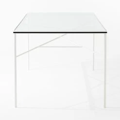 Pavilion Large Ivory Metal Outdoor Patio Dining Table With Glass Top Model 6142 -Nesto Store Pavilion6142IvDnTbWGlsTpSDSSS22