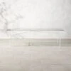 Pavilion Large Ivory Metal Outdoor Patio Dining Table With Glass Top Model 6142