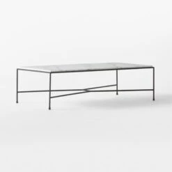 Pavilion Black Metal Outdoor Coffee Table With Marble Top Model 6511 -Nesto Store Pavilion6511BkCfTbWMbTp3QSSS23