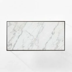 Pavilion Black Metal Outdoor Coffee Table With Marble Top Model 6511 -Nesto Store Pavilion6511BkCfTbWMbTpTOPSSS23