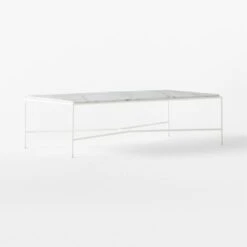 Pavilion Ivory Metal Outdoor Coffee Table With Marble Top Model 6511 -Nesto Store Pavilion6511IvCfTbWMbTp3QSSS23