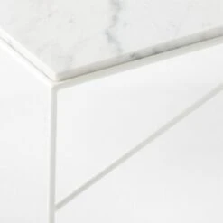 Pavilion Ivory Metal Outdoor Coffee Table With Marble Top Model 6511 -Nesto Store Pavilion6511IvCfTbWMbTpAVSSS23