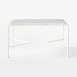 Pavilion Ivory Metal Outdoor Coffee Table With Marble Top Model 6511 -Nesto Store Pavilion6511IvCfTbWMbTpSDSSS23