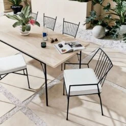 Pavilion Dining Armchair With Ivory Sunbrella ® Cushion Model 6470 Set Of 2 -Nesto Store PavilionCollectionM21 1