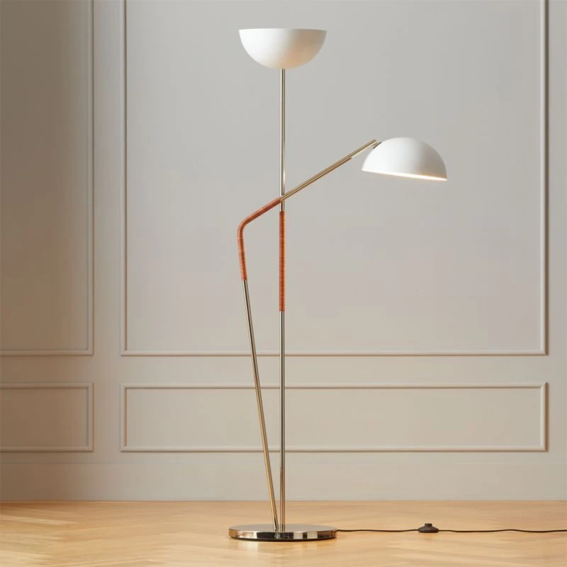 Pavo Champagne Brass Double Floor Lamp 4 Pavo Champagne Brass Double Floor Lamp - Image 2