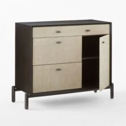Perch Lacquered Linen File Cabinet -Nesto Store PerchFileCredenza3QAVSSS23